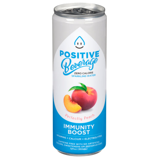 Positive Beverage Beverage Sparkling Electrlyte Peach 12 FO (Pack Of 12)