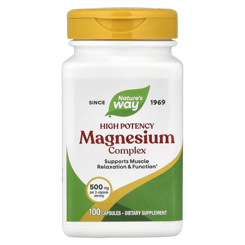 NATURES WAY (Pack of 8) Natures Way Magnesium Complex Dietary Supplement 100 Capsules