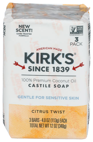 KIRKS (Pack Of 10) Kirks Soap Bar Citrus Twist 3 each 12 Oz total per pack