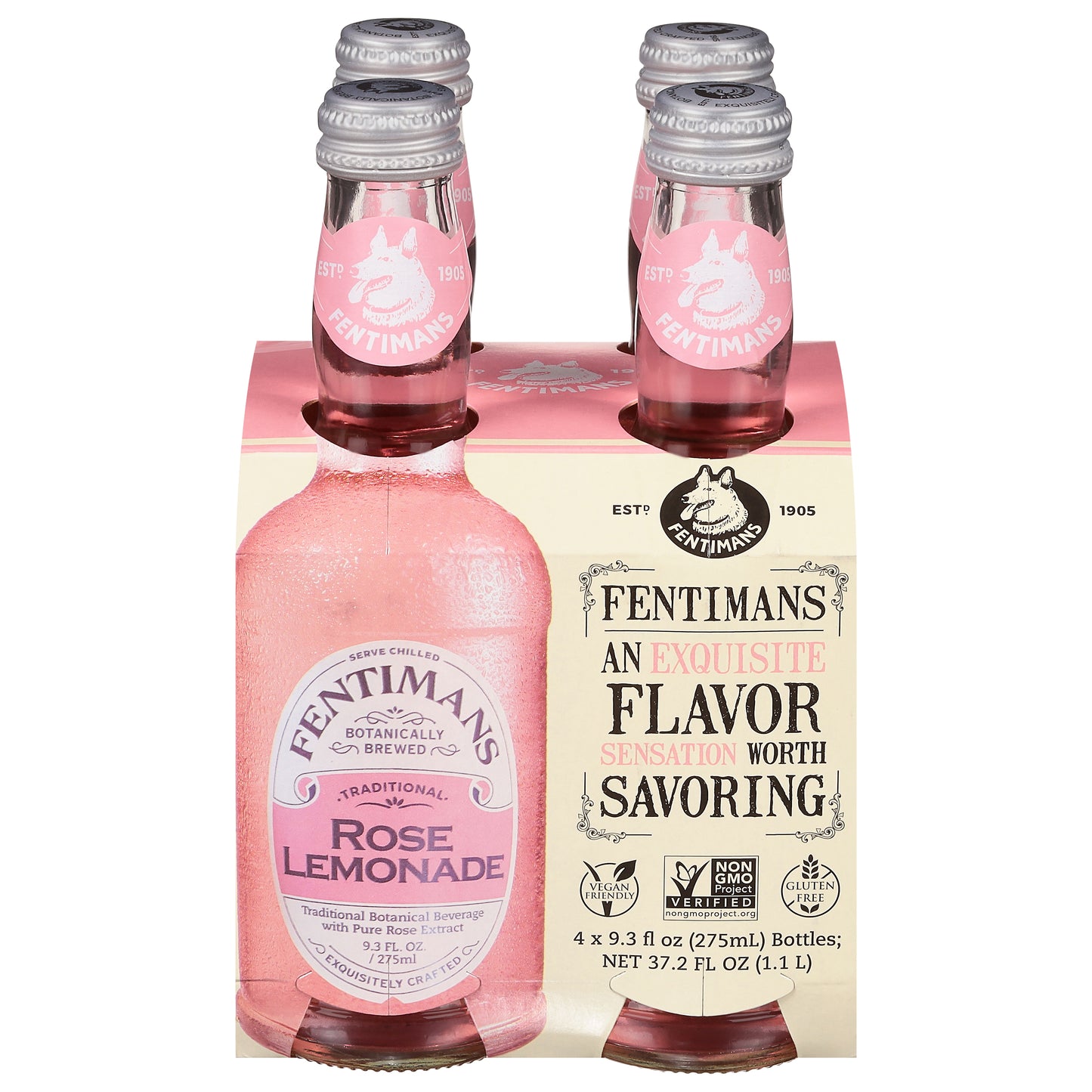 Fentimans Beverage 4Pk Rose Lemonade 37.2 FO (Pack Of 6)