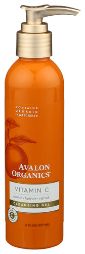 AVALON ORGANICS (Pack of 6) Avalon Organics Vitamin C Cleanser Gel Facial Exfoliating 6 Fl Oz