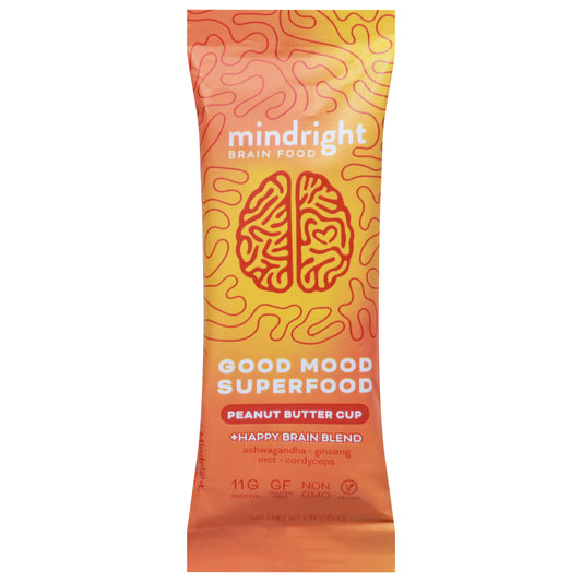 Mindright Bar Infused Peanut Butter Cup 1.76 oz (Pack Of 12)