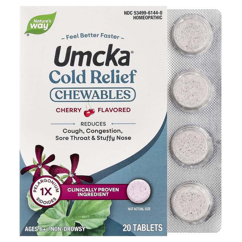 Nature's Way Umcka Cherry Flavor Chewables