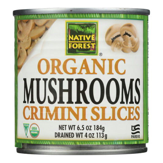 NATIVE FOREST Organic Mushrooms Sliced Crimini 4 Oz Pack of 12