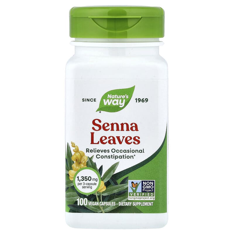 NATURES WAY (Pack of 6) Nature's Way Senna Leaves Digestive Aid Vegetarian Caps 100 Capsules