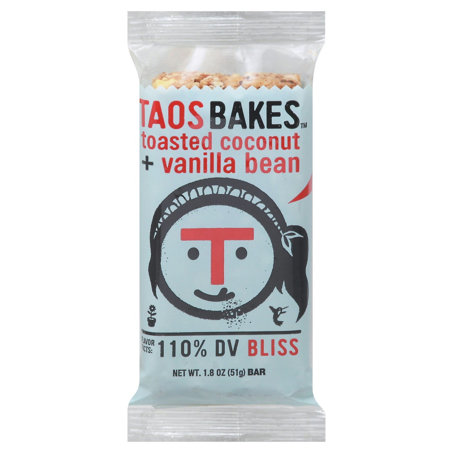 Taos Bakes Bar Toasted Coconut Vanilla Bean 1.8 Oz (Pack of 12)