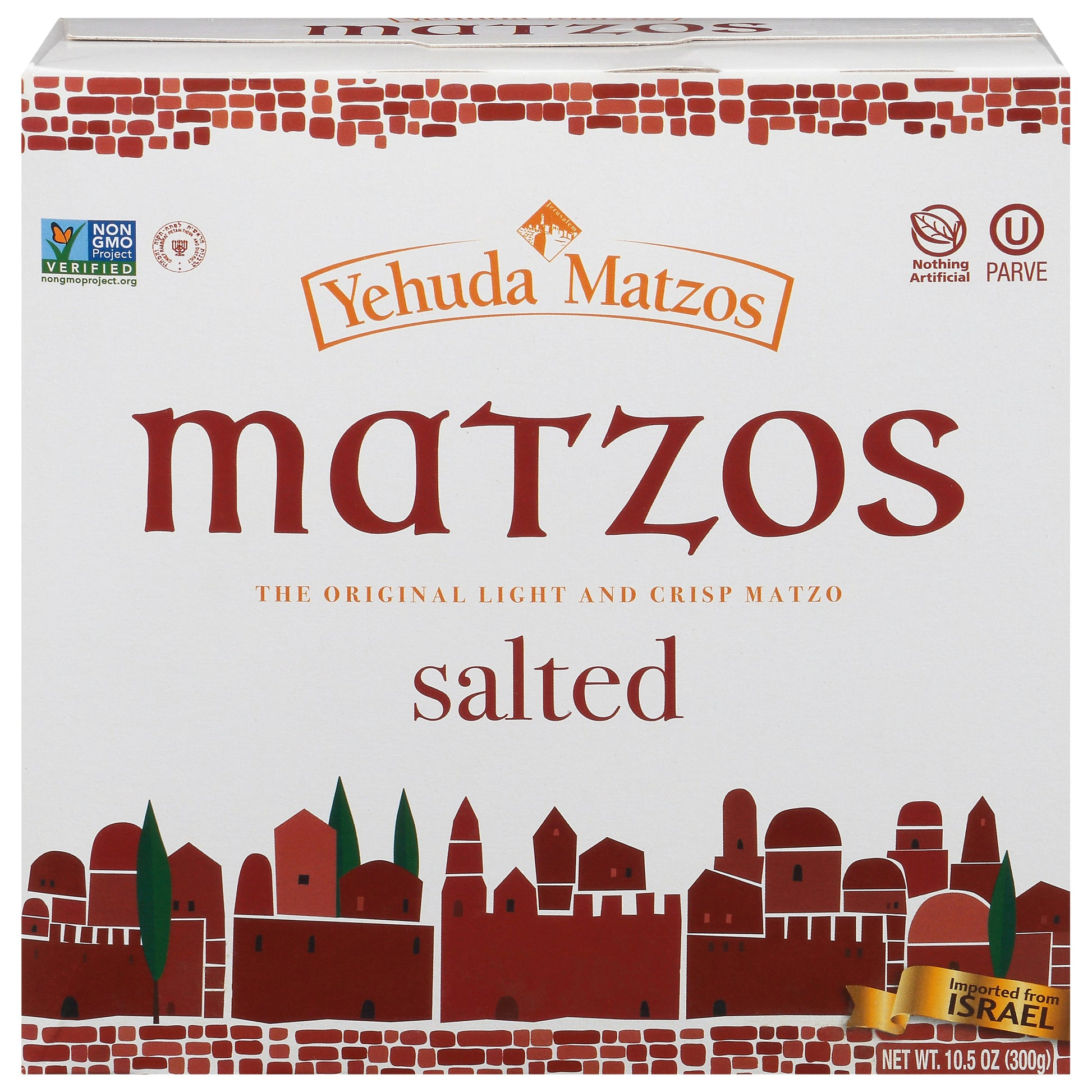Yehuda Matzo Thin Daily Salted 10.5 Oz Pack of 12