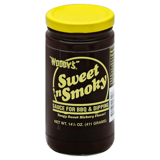 Woodys Sauce Sweet N Smoky 14.5 Oz Pack of 6