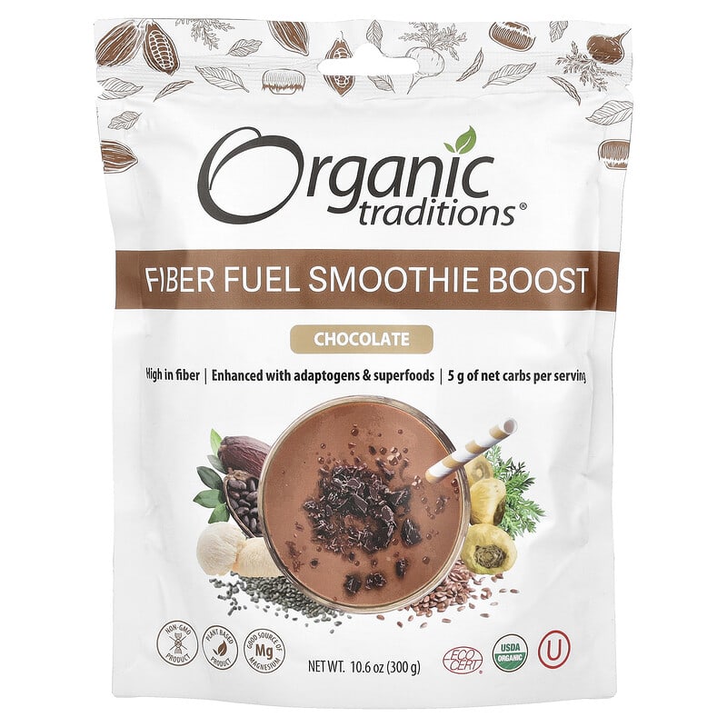 ORGANIC TRADITI (Pack of 4) Organic Traditions Superfood Fiber Chocolate Supplement Whol 10.6 Oz