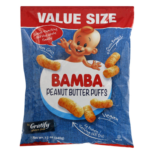 Gratify Bamba Puffs Peanut Butter 12 Oz (Pack Of 6)