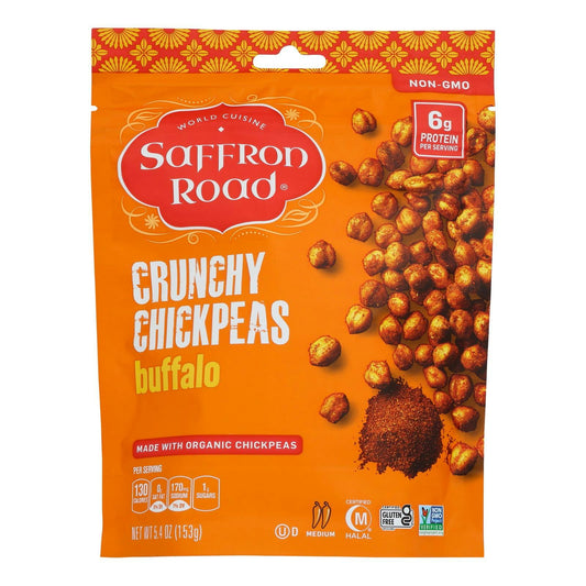 Saffron Road Crunchy Chickpeas Halal Buffalo Medium Heat - 6 oz (Pack of 6)