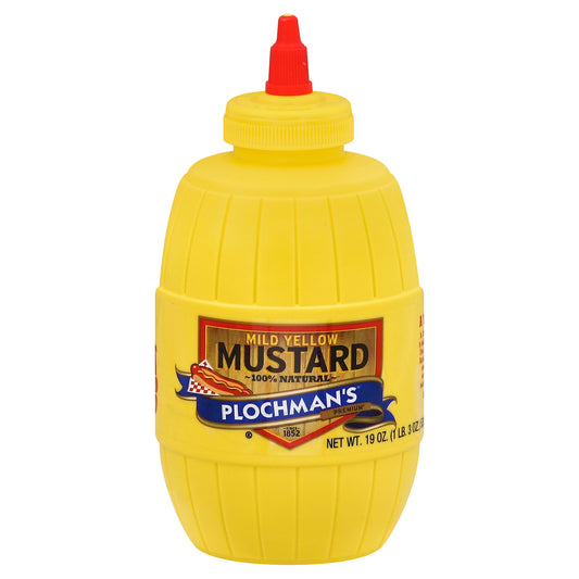 Plochmans Mustard Yellow Mild 19 oz (Pack Of 12)