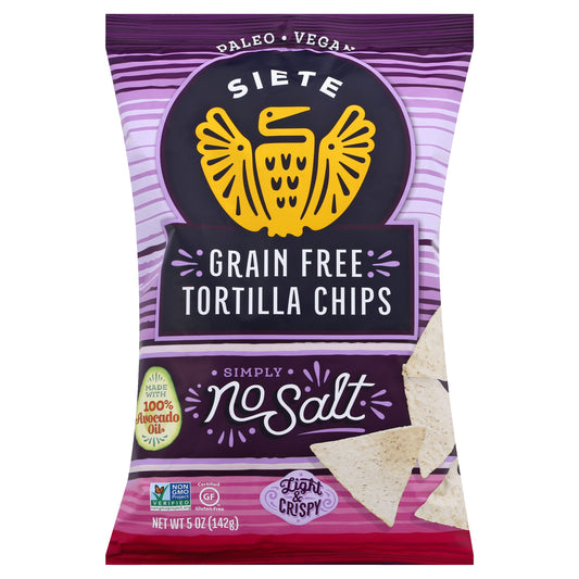 Siete Chip Tortilla No Salt 5 oz (Pack Of 12)