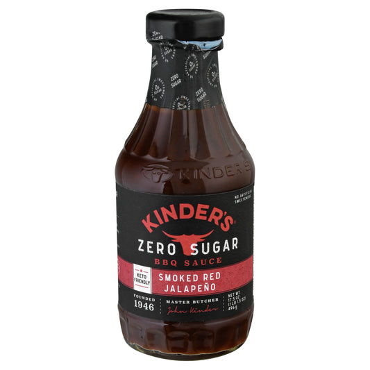 Kinders Sauce Barbeque Smoked Red Jalapeno Sugar free 17.5 oz (Pack Of 6)