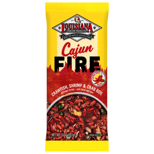 Louisiana Fish Fry Seasoning Cajun Fire 14 oz (Pack Of 12)