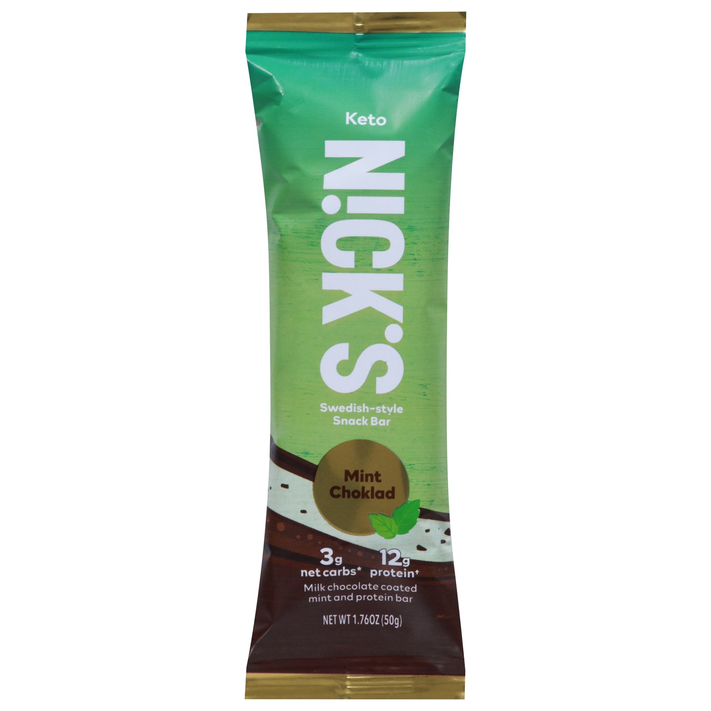 Nicks Bar Mint Choklad 1.76 oz (Pack Of 12)