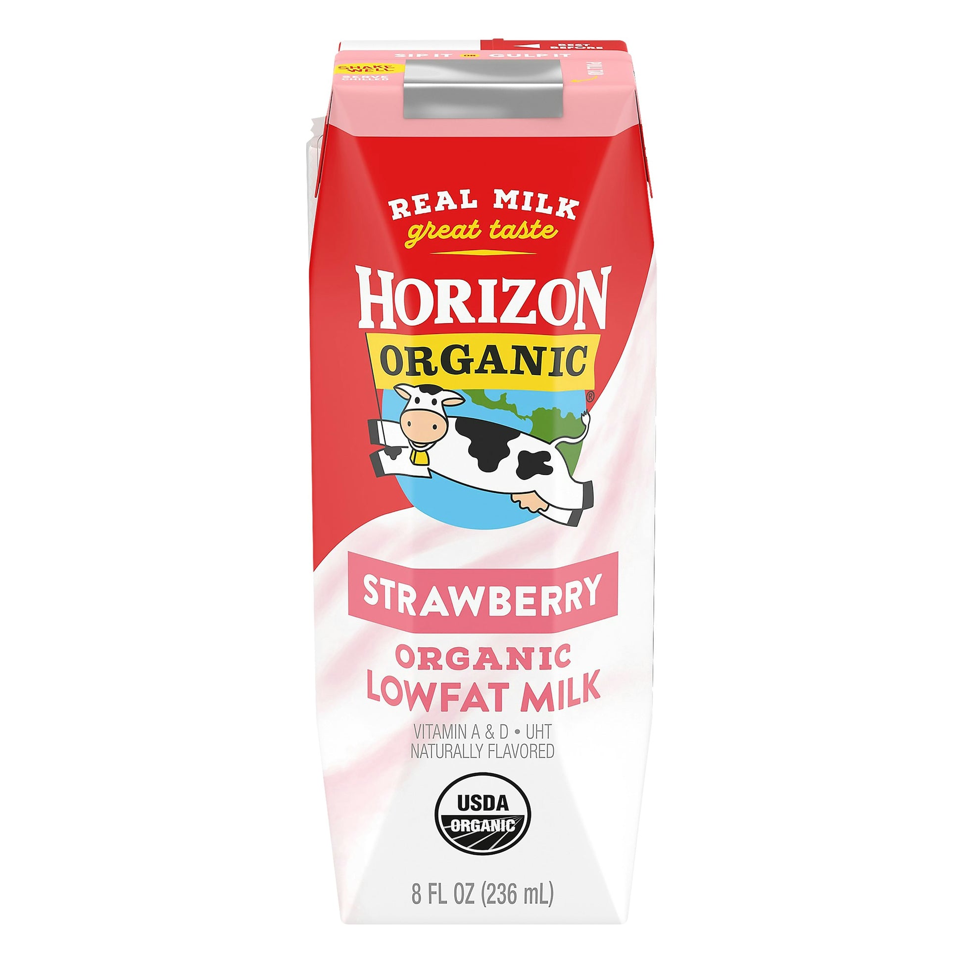 Horizon Organic 1% Lowfat UHT Strawberry Milk - 8 Fl. oz (Pack of 12)