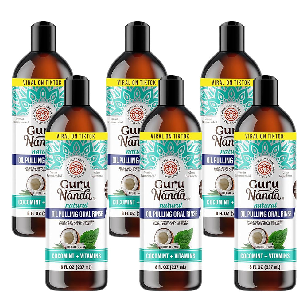 GURUNANDA (Pack of 6) Gurunanda Coconut Mint Oil Pulling 8 Fl Oz