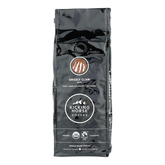 Kicking Horse Coffee - Organic - Whole Bean - Grizzly Claw - Dark Roast - 10 Oz (Pack of 6)