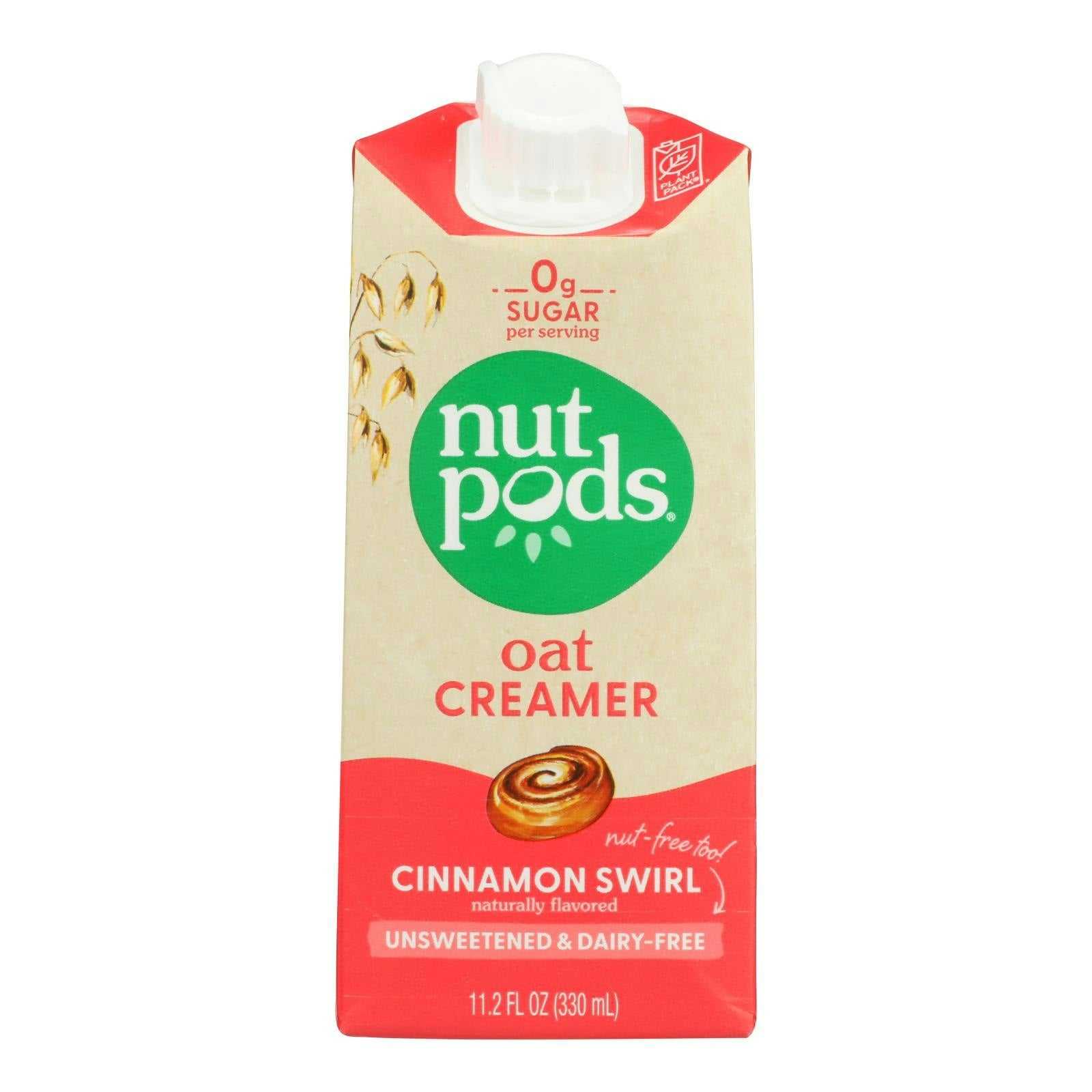 Nutpods - Oat Unsweetened Creamer Cinnamon Swirl 11.2 fl. oz (Pack of 12)