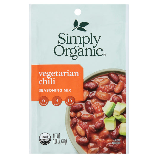 Simply Organic Mix Chili Vegetarian 1.2 Oz Pack of 12