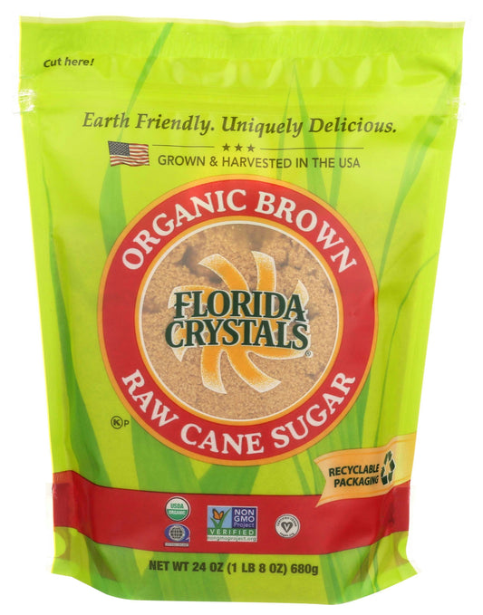Florida Crystals Sugar Brown Organic 24 Oz Pack of 6