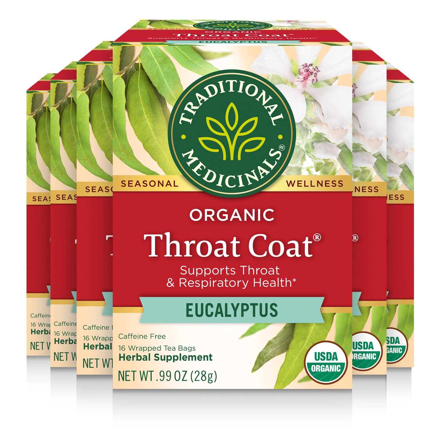 Traditional Medicinals Eucalyptus Throat Soothing Herbal Tea 16 bag