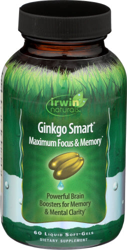 IRWIN NATURALS (Pack of 3) Irwin Naturals Ginkgo Smart Cognitive Health Supplement 60 Sg