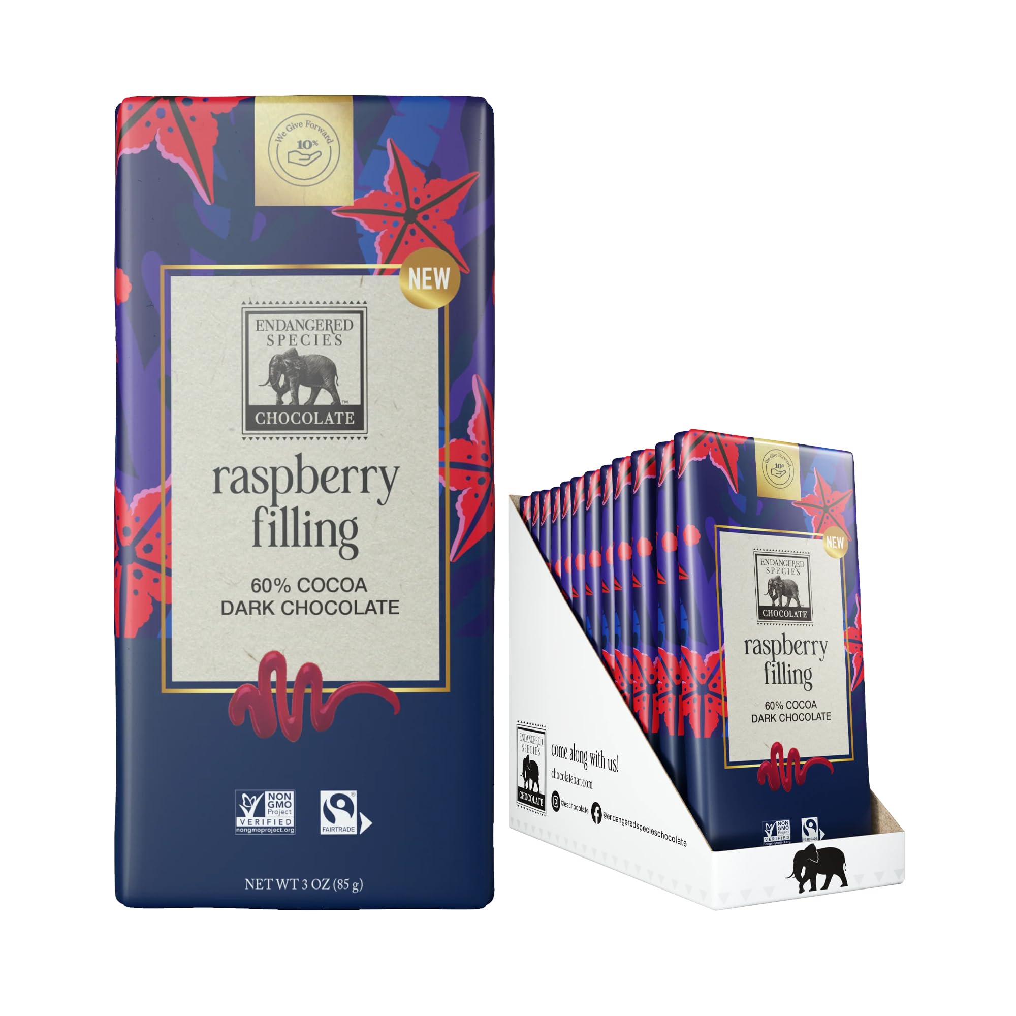 Endangered Species Chocolate Raspberry Bar