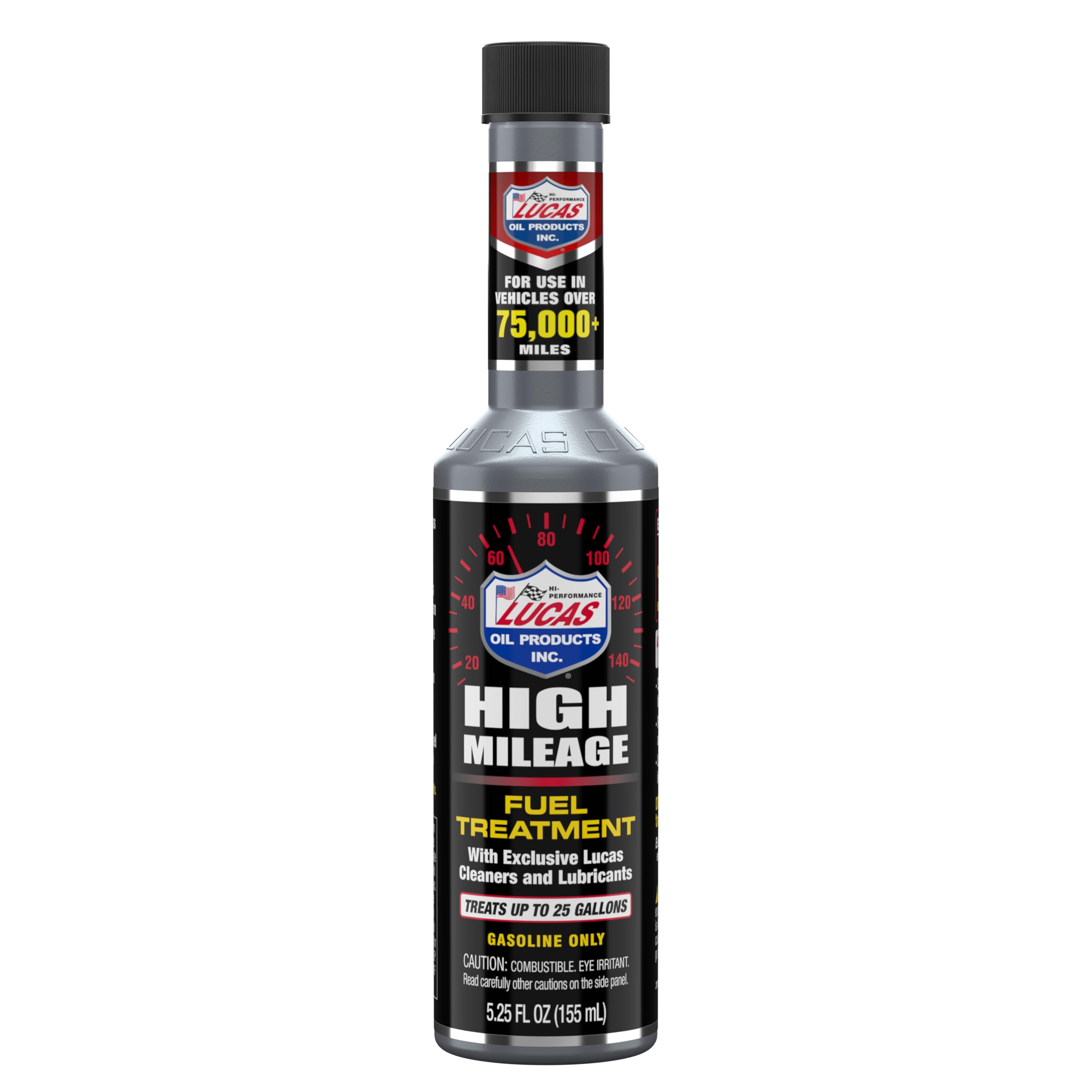 LUCAS OIL (Pack of 9) Lucas Oil Fuel Treatment High Mileage Gasoline Engine 5.25 Fl Oz