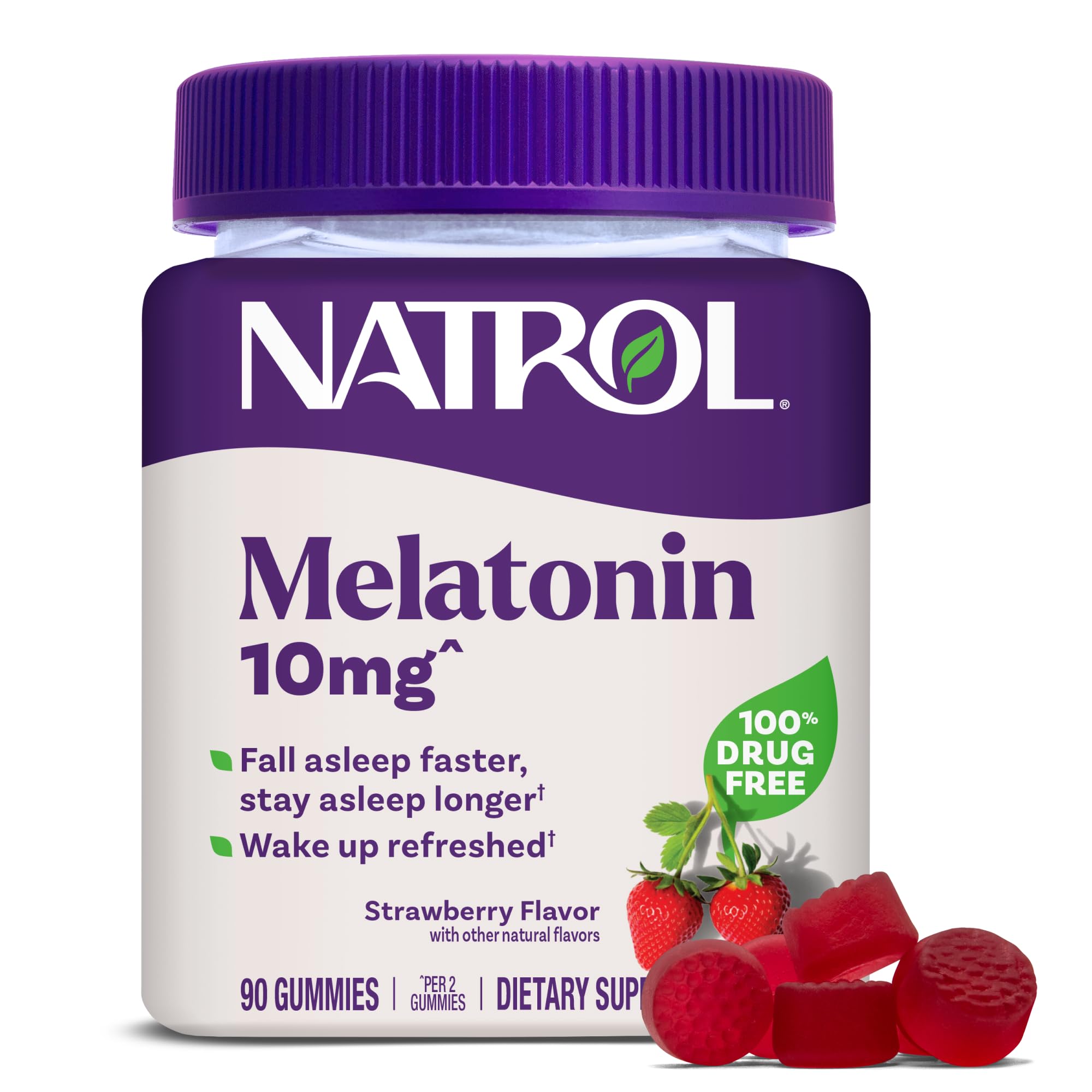 NATROL (Pack of 5) Natrol Melatonin Gummys 10 Mg Sleep Support Supplement 90 Pieces