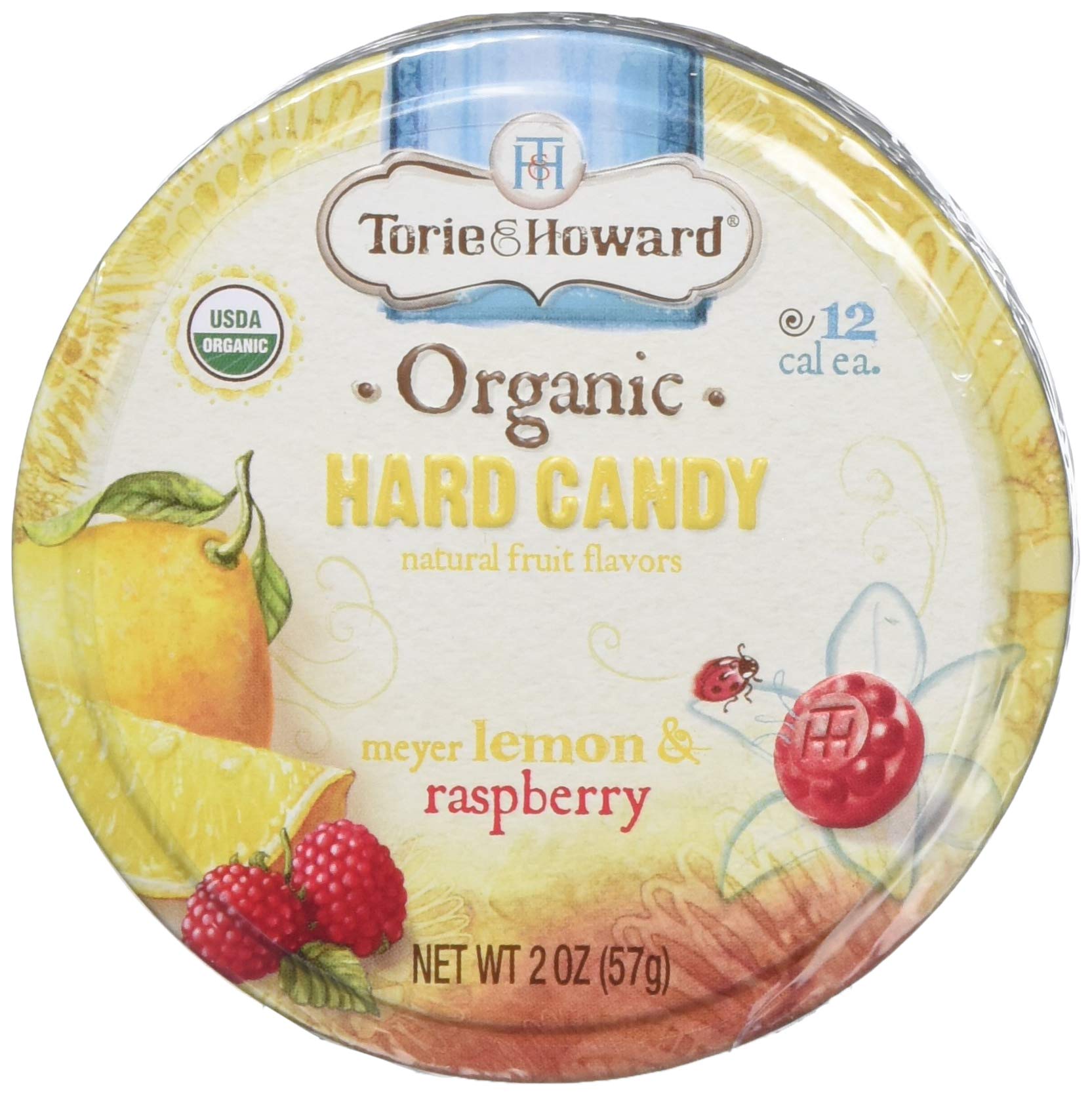 Torie & Howard Organic Lemon Raspberry Hard Candy Tin