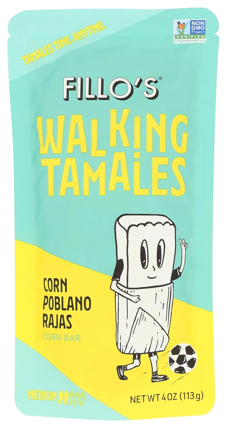 FILLOS (Pack of 21) Fillos Walking Tamales Corn Poblano Rajas 4 Oz