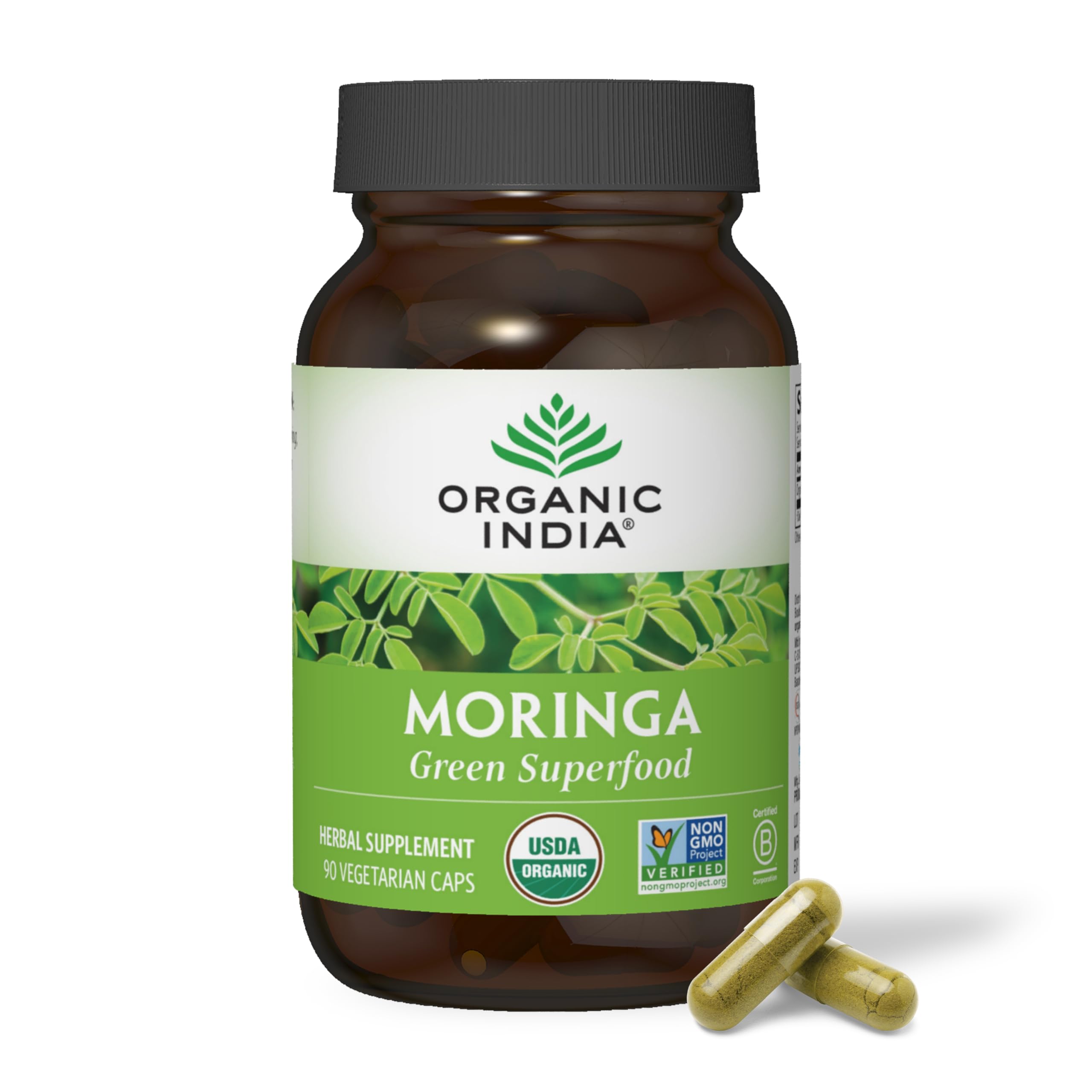 ORGANIC INDIA (Pack of 3) Organic India Moringa Capsules Herbal Supplement 90 Capsules