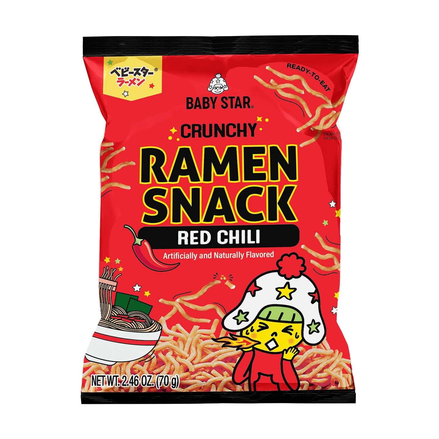 BABY STAR (Pack Of 12) Baby Star Ramen Snack Tiny Red Chili 2.46 Oz