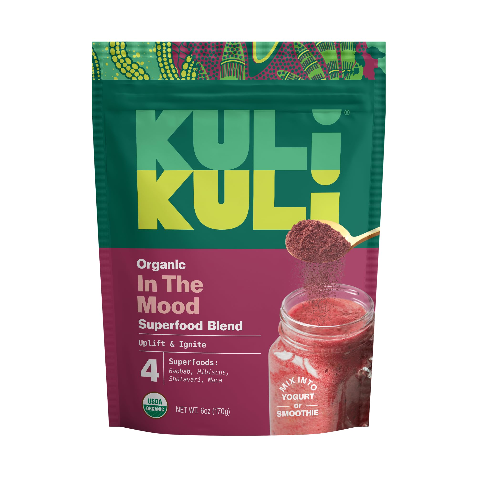 KULI KULI MO (Pack of 4) Kuli Kuli Mo Superfood Blend Mood Green Nutritional Supplement 6 Oz