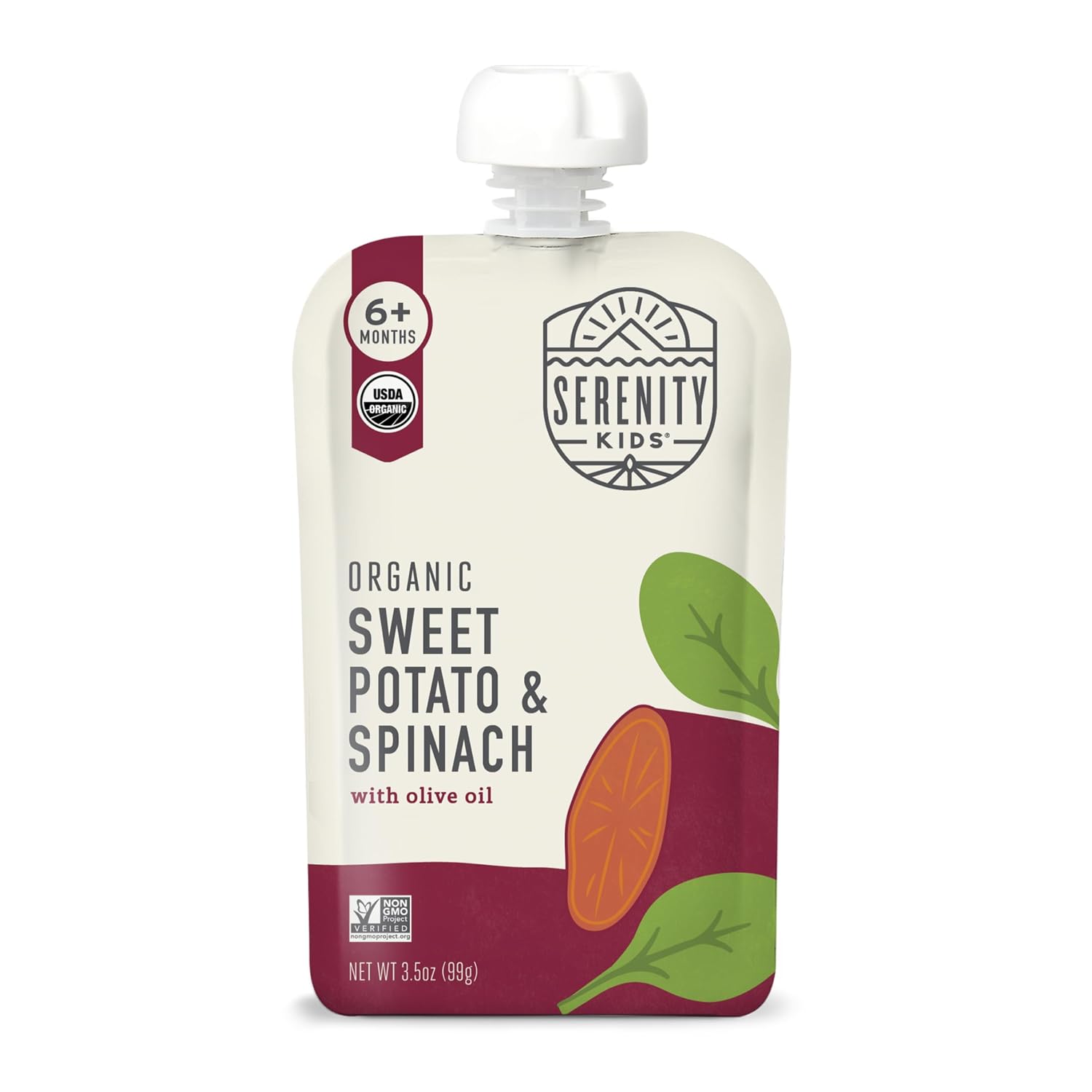 SERENITY KIDS (Pack of 24) Serenity Kids Baby Food Sweet Potato Spinach Puree 3.5 Oz