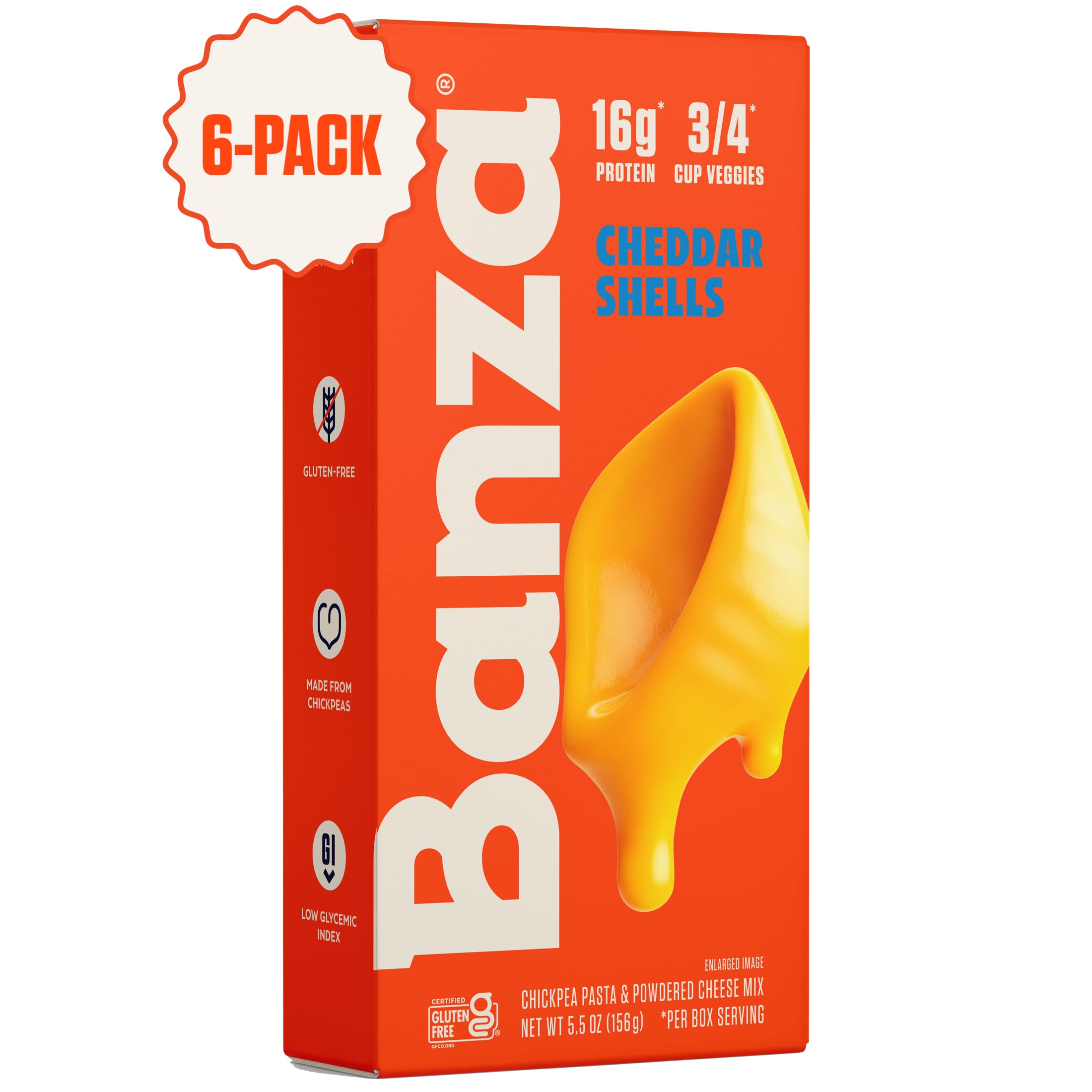 Banza Mac and Cheese, Shells with Classic Cheddar