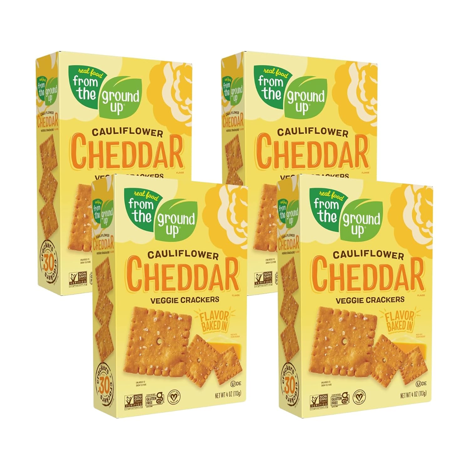 From The Ground Up Crackers Cauliflower Cheddar