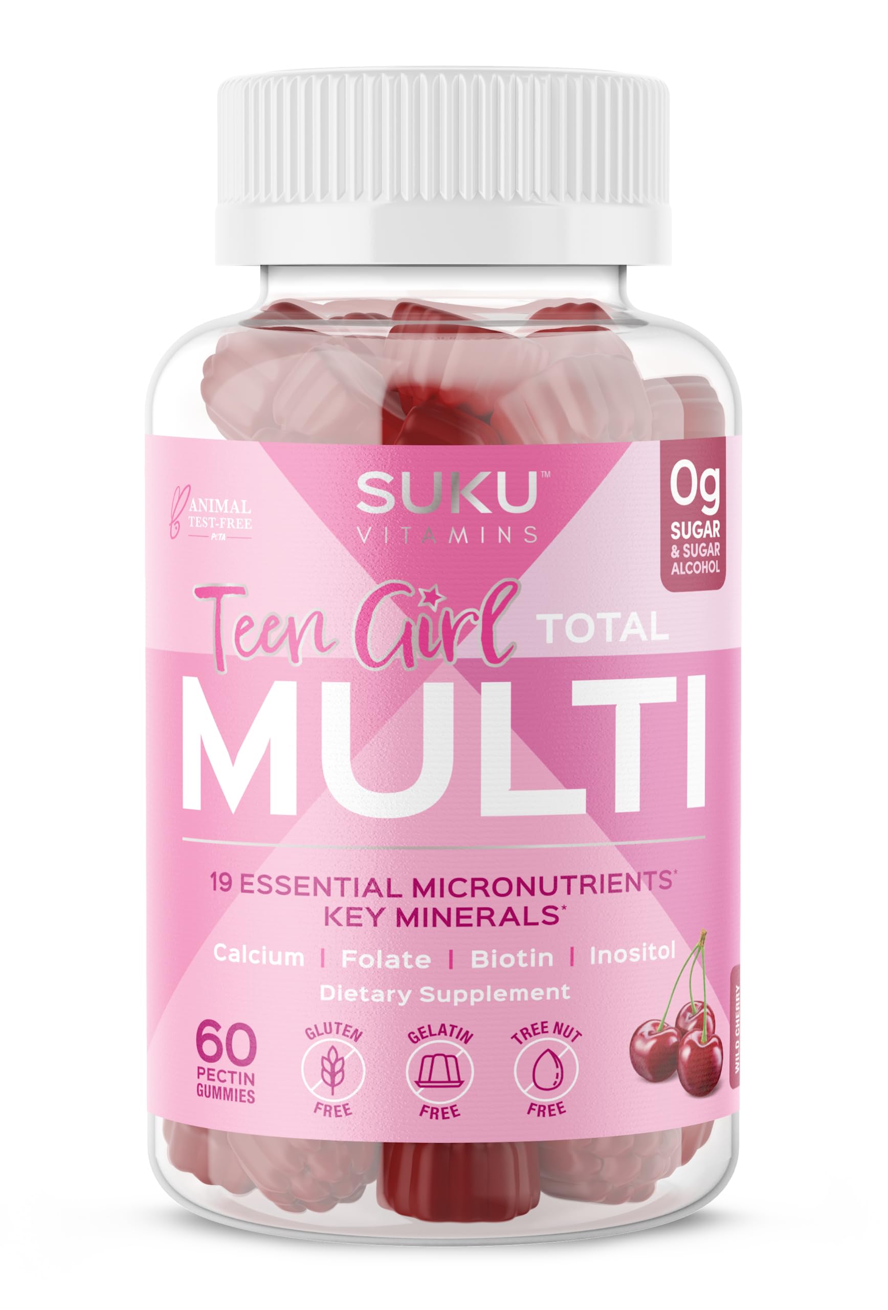 SUKU VITAMINS (Pack of 4) Suku Vitamins Teen Girl Multi Total Multivitamin Gummys 60 Pieces