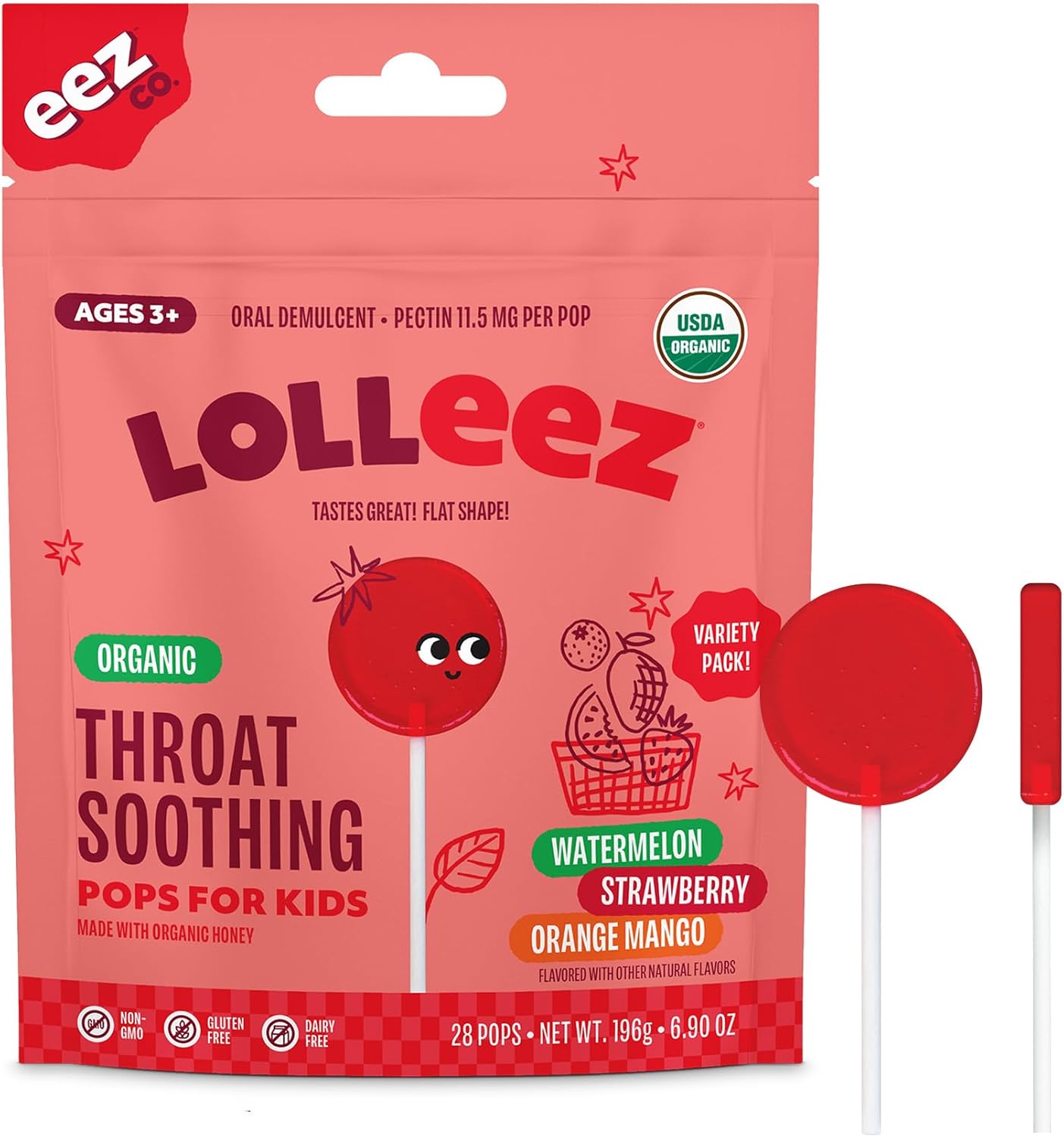 LOLLEEZ (Pack Of 6) Lolleez Pops Throat Soothing Variety Pack 315 grams