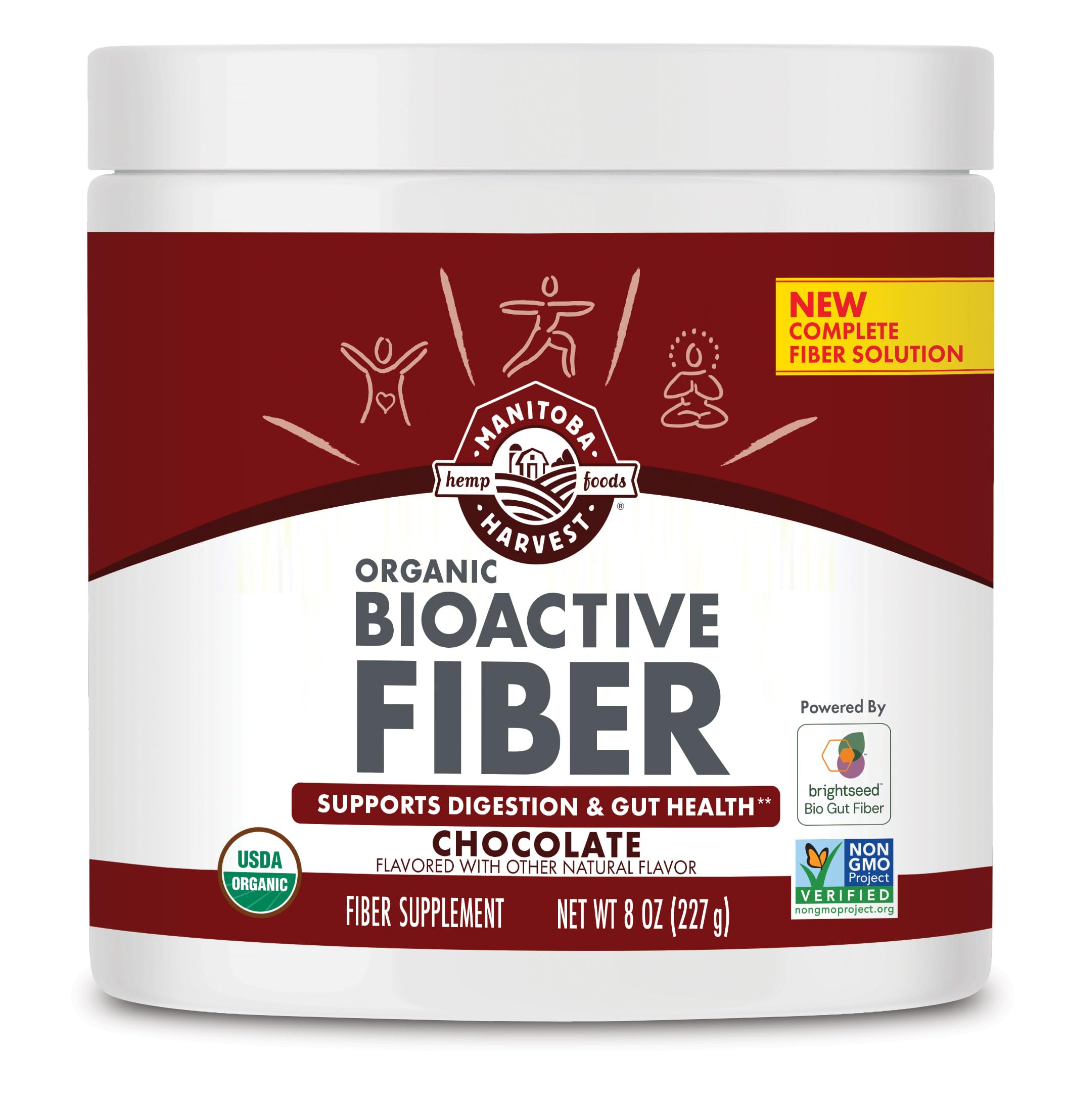 MANITOBA HARVES (Pack of 4) Manitoba Harvest Fiber Chocolate Bar Probiotic Fiber Supplement 8 Oz