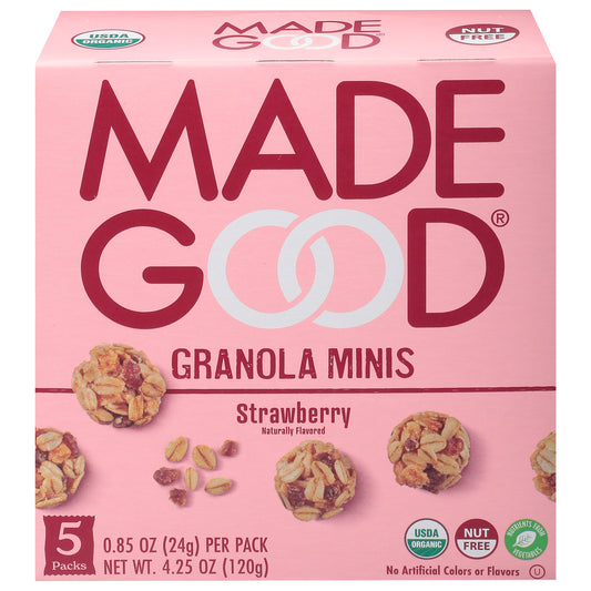Madegood Organic Granola Mini Strawberry 4.25 oz (Pack Of 6)