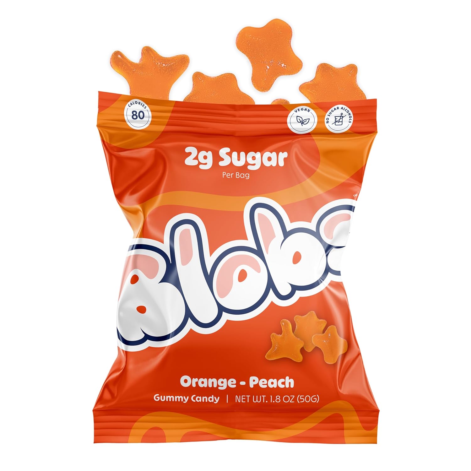 BLOBS (Pack Of 12) BLOBS Candy Orange Peach Gummy 1.8 Oz