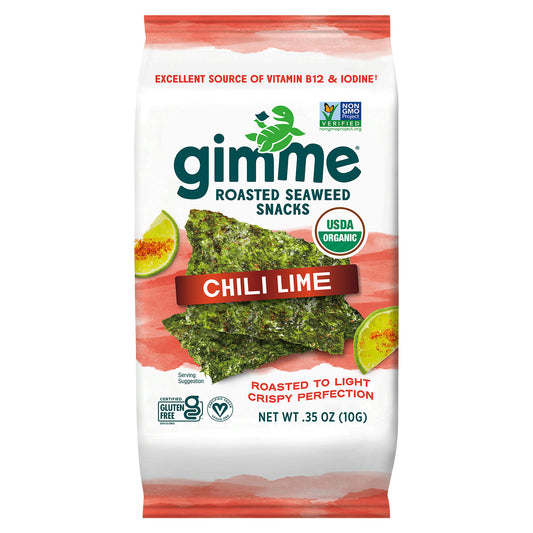 Gimme Seawed Roasted Chili Lime Organic 0.35 Oz (Pack Of 12)