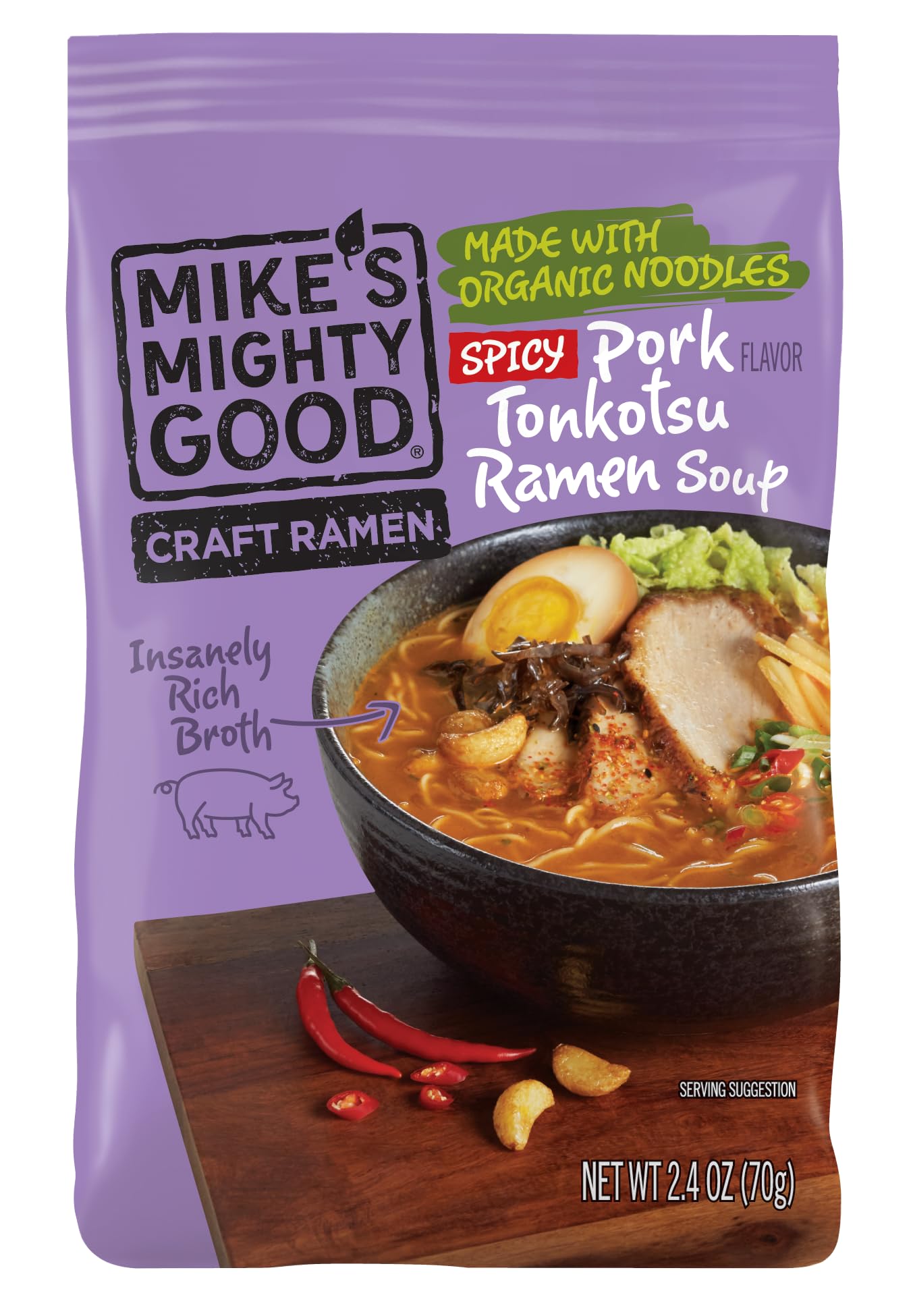 MIKES MIGHTY GO (Pack Of 14) Mikes Mighty Good Soup Ramen Pork Spicy 2.4 Oz