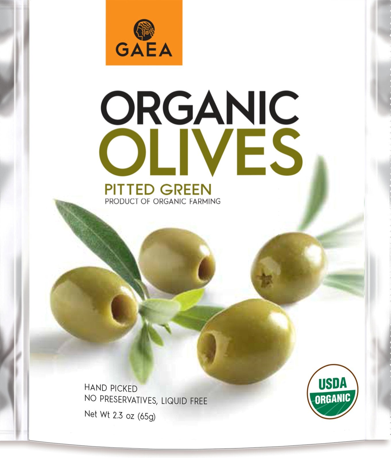 Gaea North America Organic Greek Green Snack Pack Olives