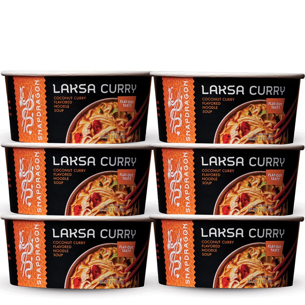 SNAPDRAGON (Pack of 18) Snapdragon Soup Bowl Singapore Curry Rice Noodle Cup 2.1 Oz