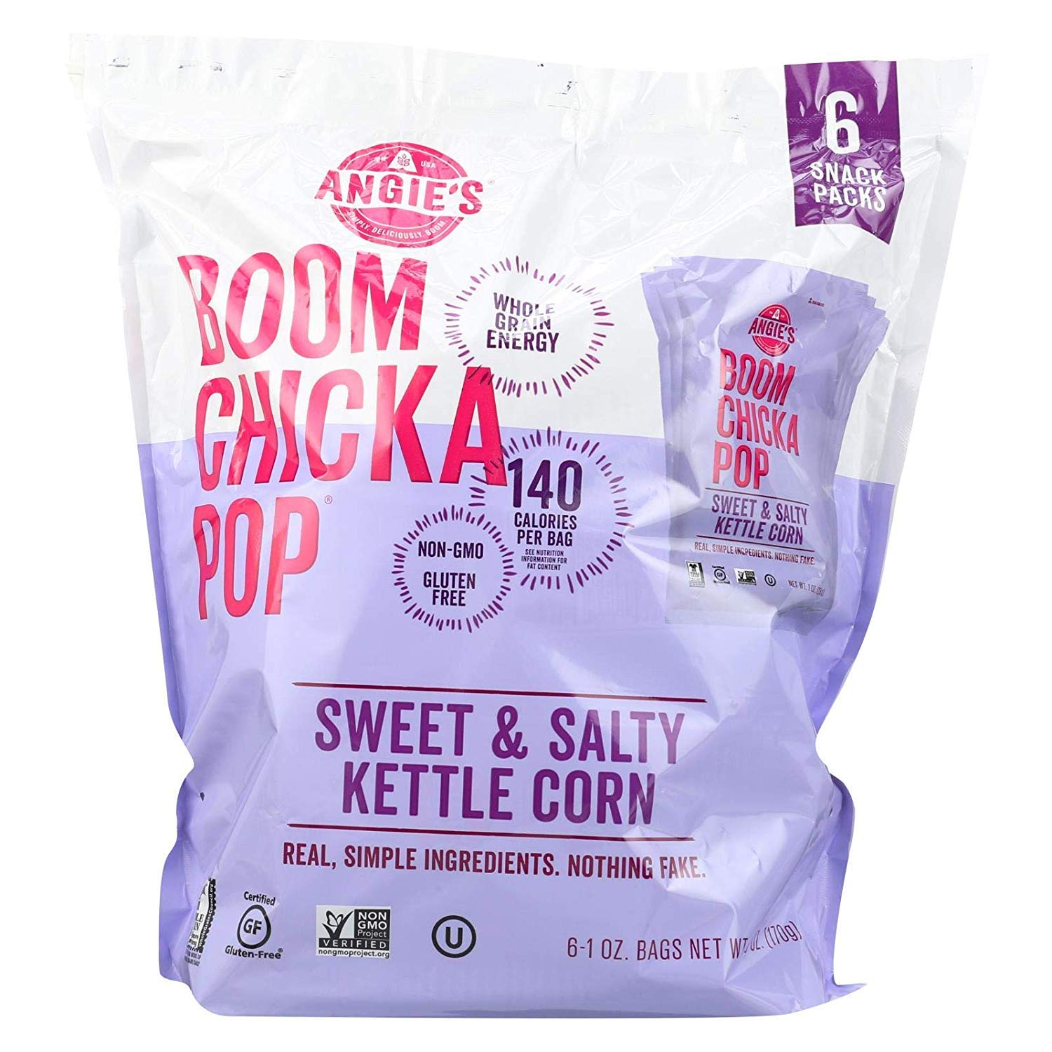ANGIES (Pack of 8) Angie’s Kettle Corn Sweet & Salty Flavored Popcorn 6 Oz