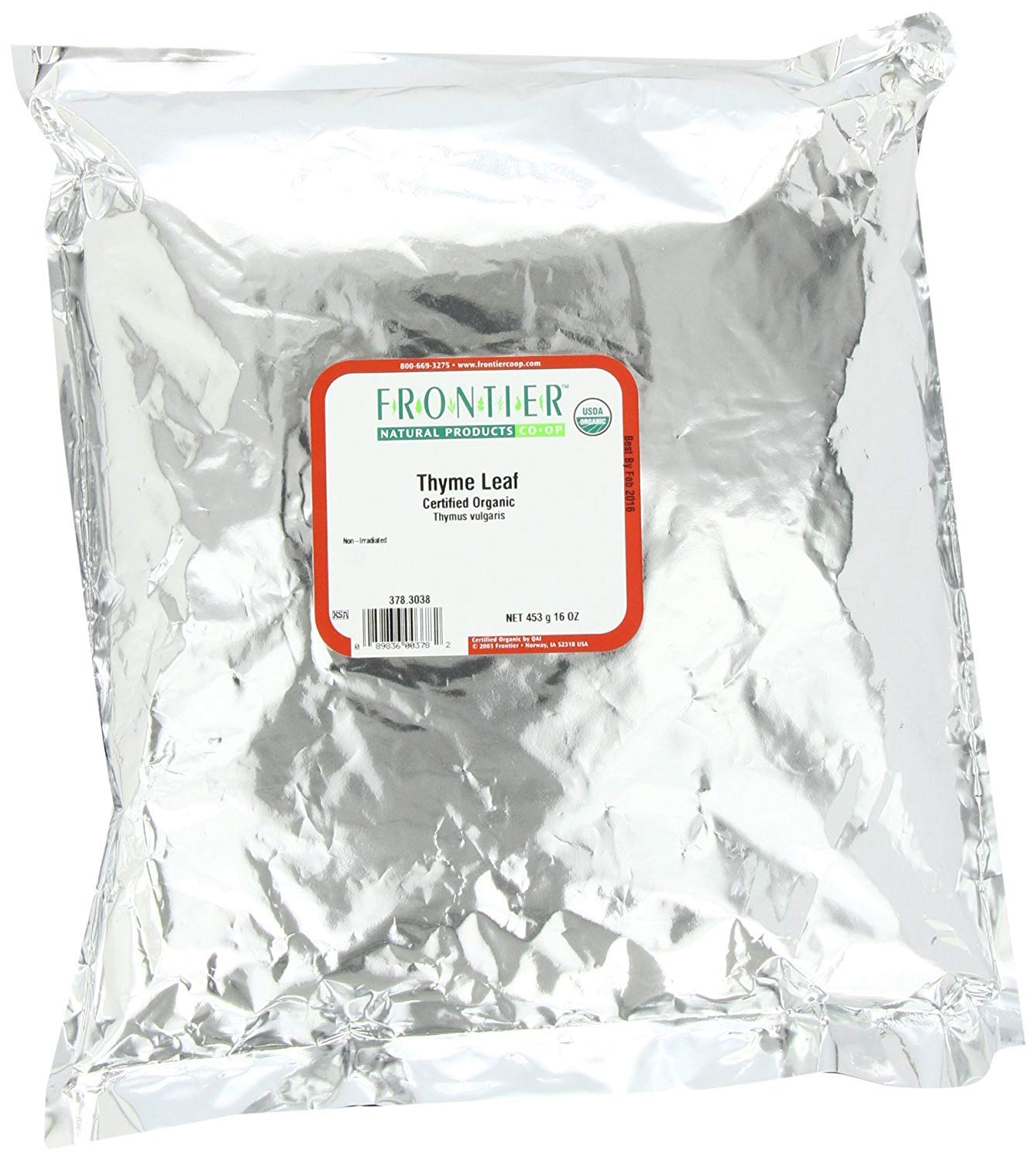 FRONTIER BULK (Pack of 2) Frontier Bulk Thyme Leaf Whole Organic 16 Oz